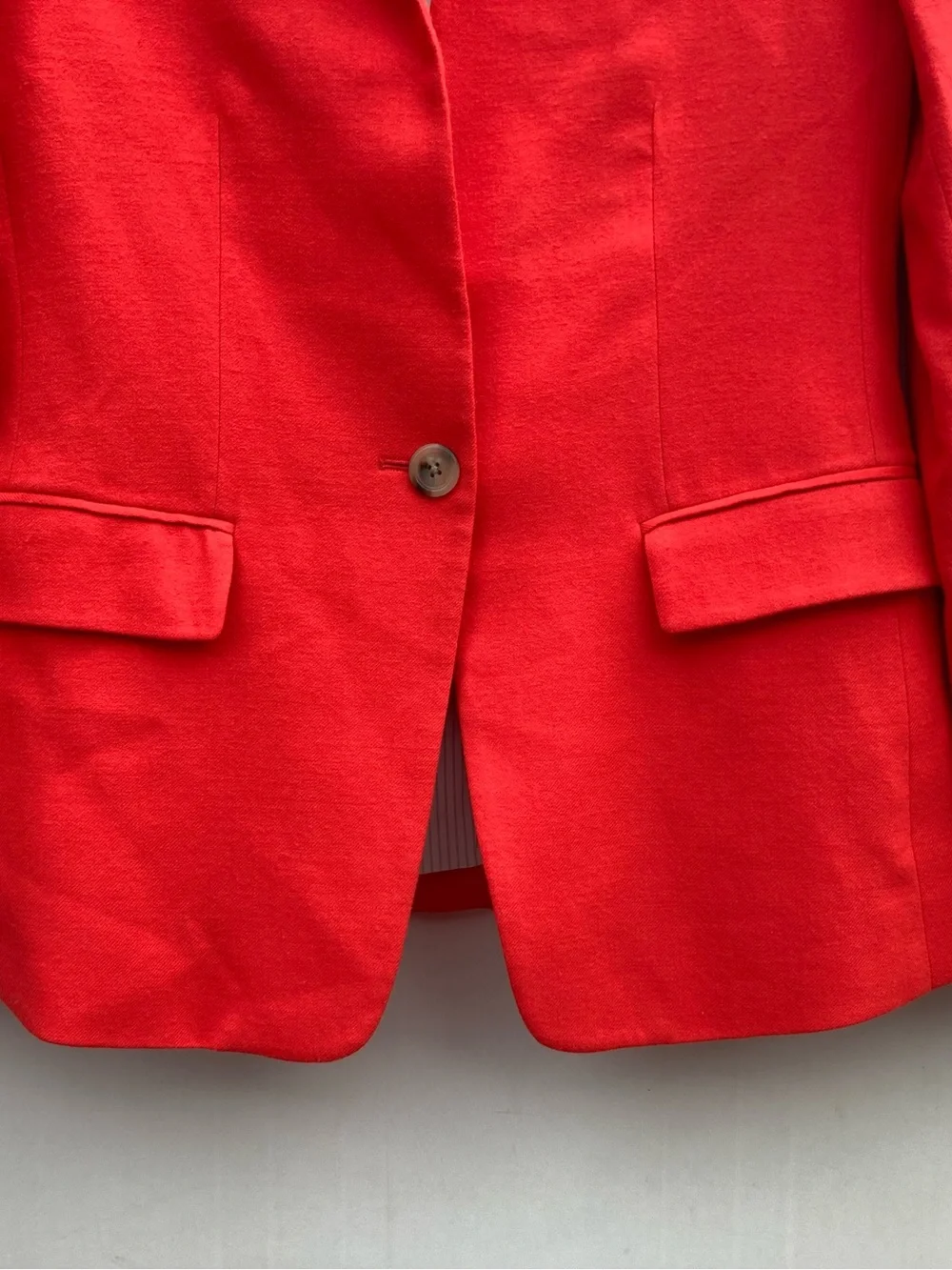 J. Crew Regent Red/Orange Wool Jacket Structured Cut Notched Collar Size 4